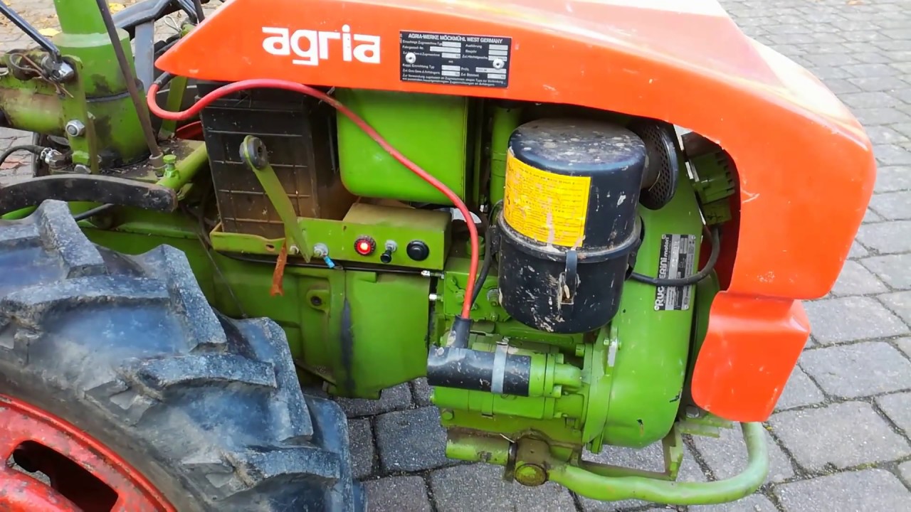 Agria Einachser Diesel Mit Anhänger Und Geräte Einachser Agria 2700 mit Karre - YouTube