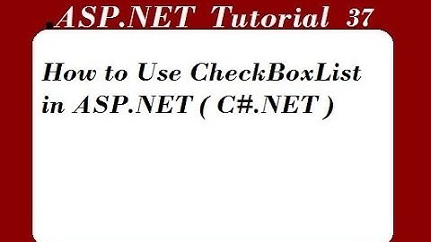 How to Use CheckBoxList in ASP.NET