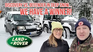 Land Rover Discovery VS. Defender - DEEP SNOW COMPETITION
