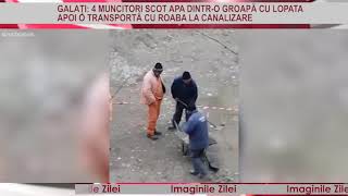 IMAGINILE ZILEI 20 Noiembrie - Asfaltare ”minune” la Galați. Apa scoasă cu lopata dintr-o groapă