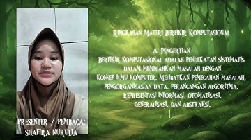 Tugas vidio Informatika kelas X.8 Kelompok 2 membahas tentang "Berpikir komputasional" 