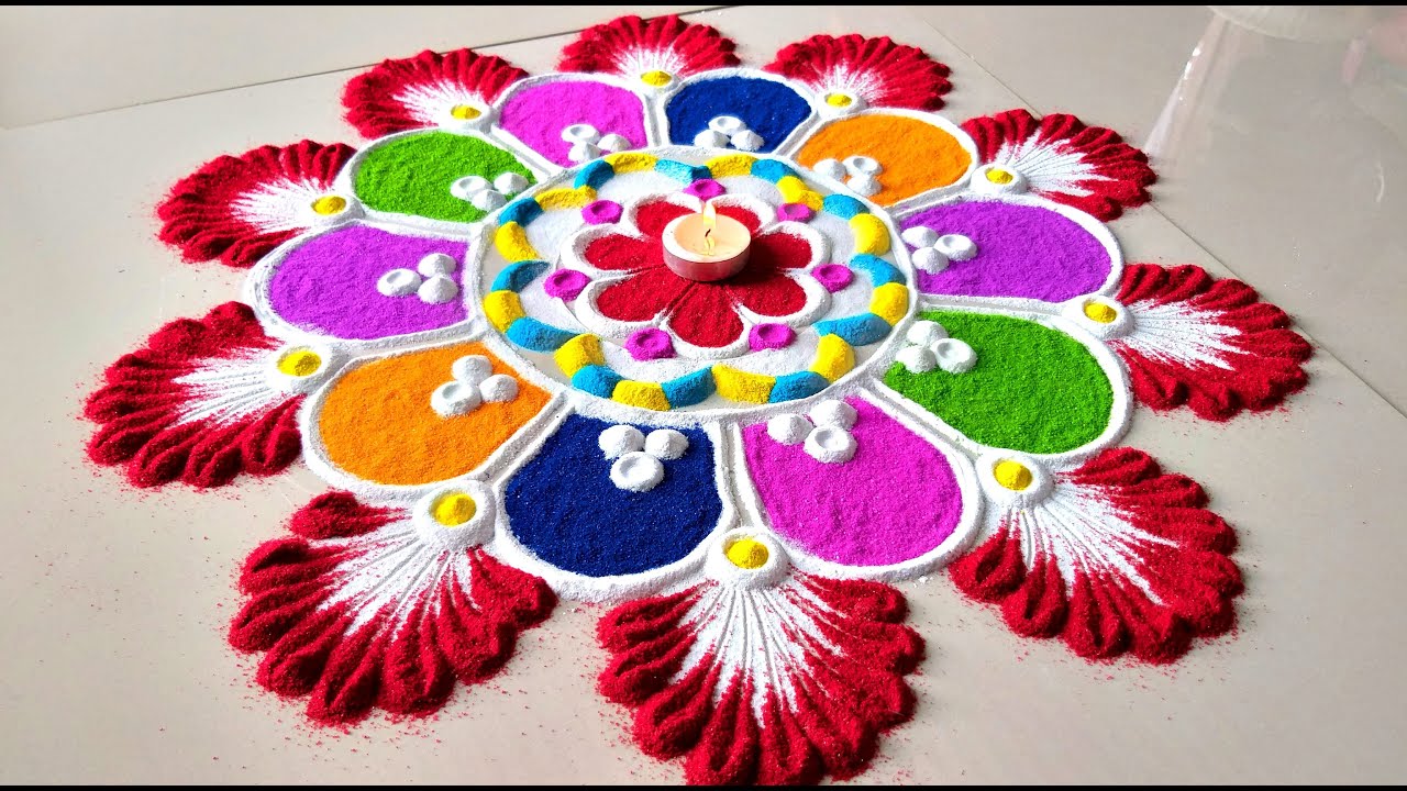 Big Creative Colourful Rangoli Designs For Diwali Festival ...