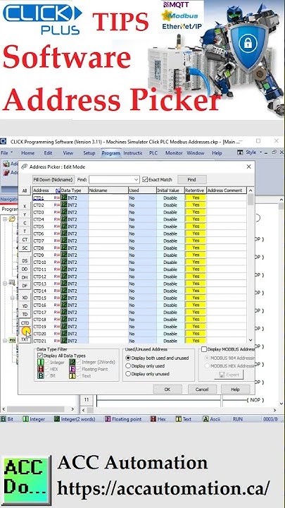 Click PLC Software Address Picker - YouTube