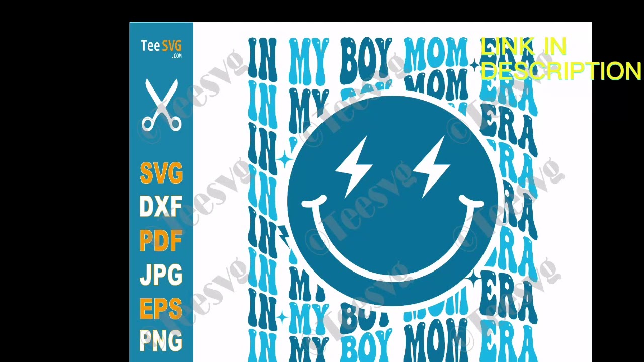 ModeBoy Mom SVG Funny | In My Boy Mom Era SVG PNG CLIPART | Retro Smiley Face Mom and Son SVG |