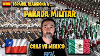 ESPAÑOL REACCIONA a PARADA militar CHILE vs MEXICO