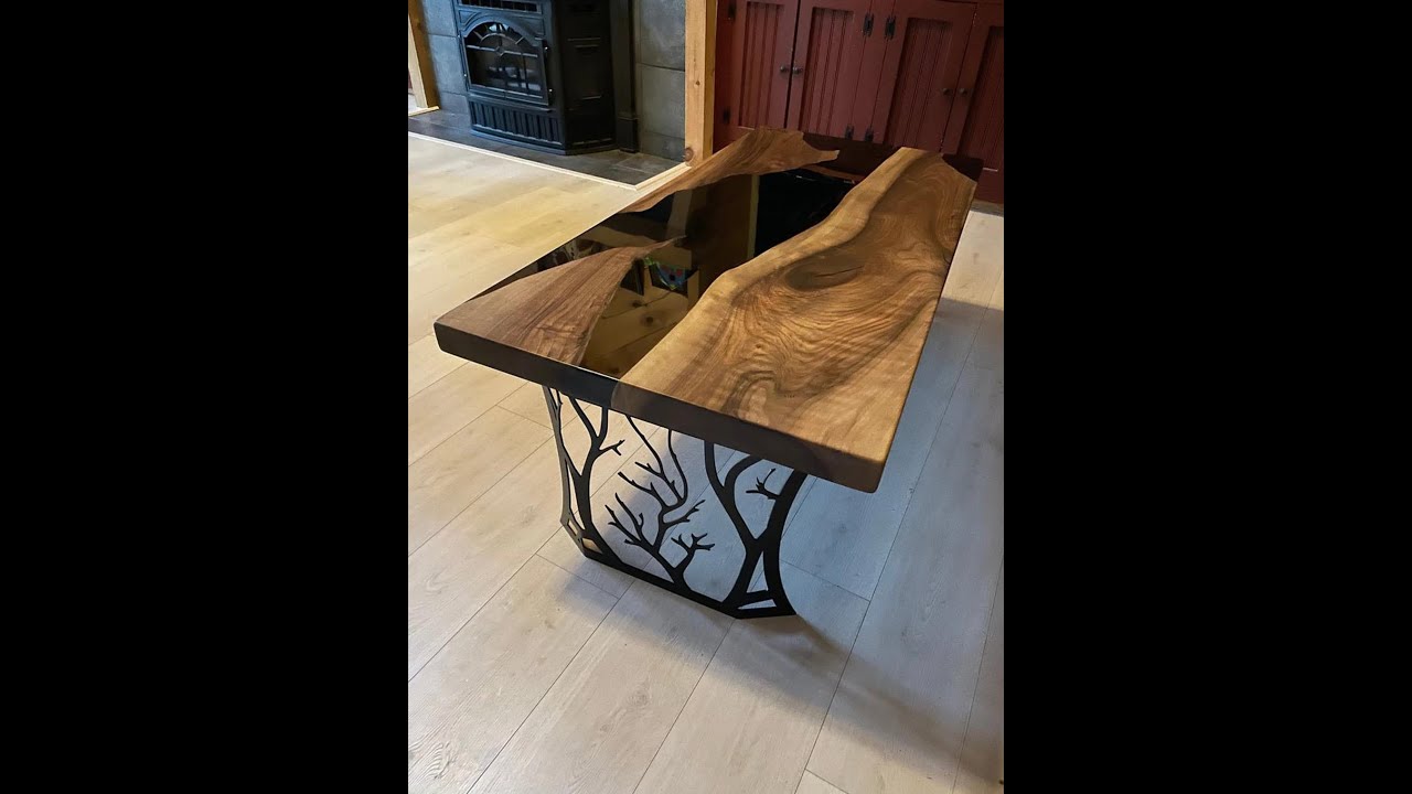 Black Epoxy Dining Table Top Handmade Furniture YouTube