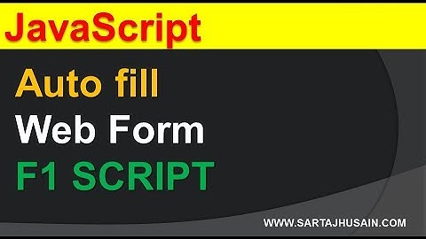Auto fill web form using javascript. In Hindi