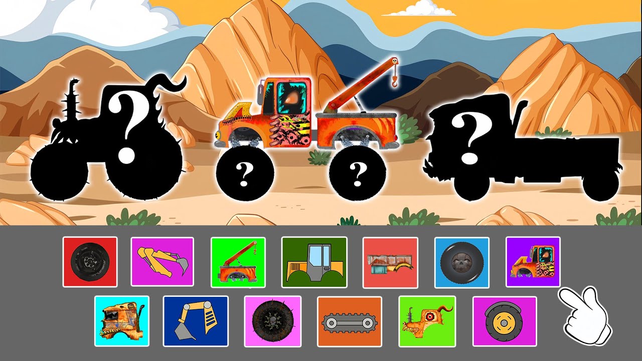 The Monster Vehicles Are Broken! Fix the Crane, Road Roller, and Dump Truck with the Right Parts