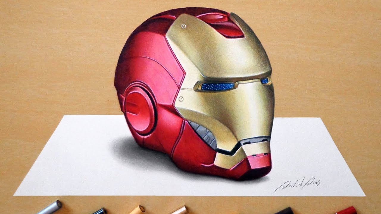 3D Drawing: Iron Man's helmet - YouTube