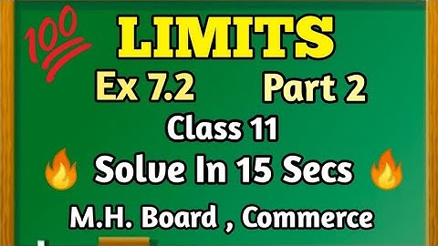Limits Class 11 Ex 7.2 Q3 Factorisation Method Maharashtra Board New Syllabus Commerce #limits#std11