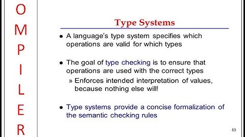 Compiler Design:  Type System, Type Equivalence,Type Checker