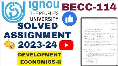 IGNOU ASSIGNMENT SOLVED 2023-24 BECC-114