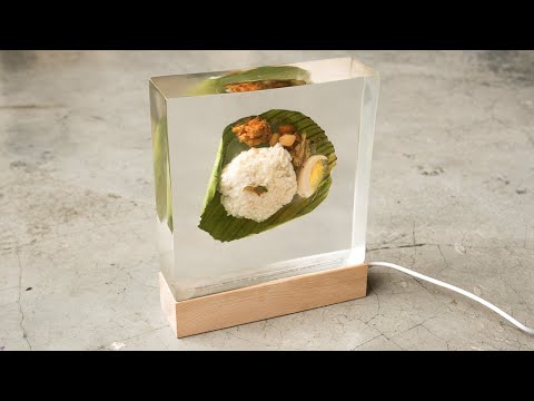 Nasi Lemak in epoxy resin Malaysian favorite breakfast food in epoxy resin - Malaysia Clay Art