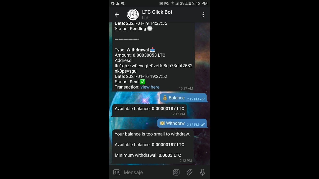Como retirar las Criptomonedas ganadas en telegram, cobra el dinero ganando  en telegram bots 😎💰💵💯