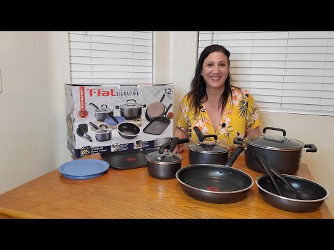 T-Fal 12-pc Hard Anodized Titanium NS Cookware Set on QVC 