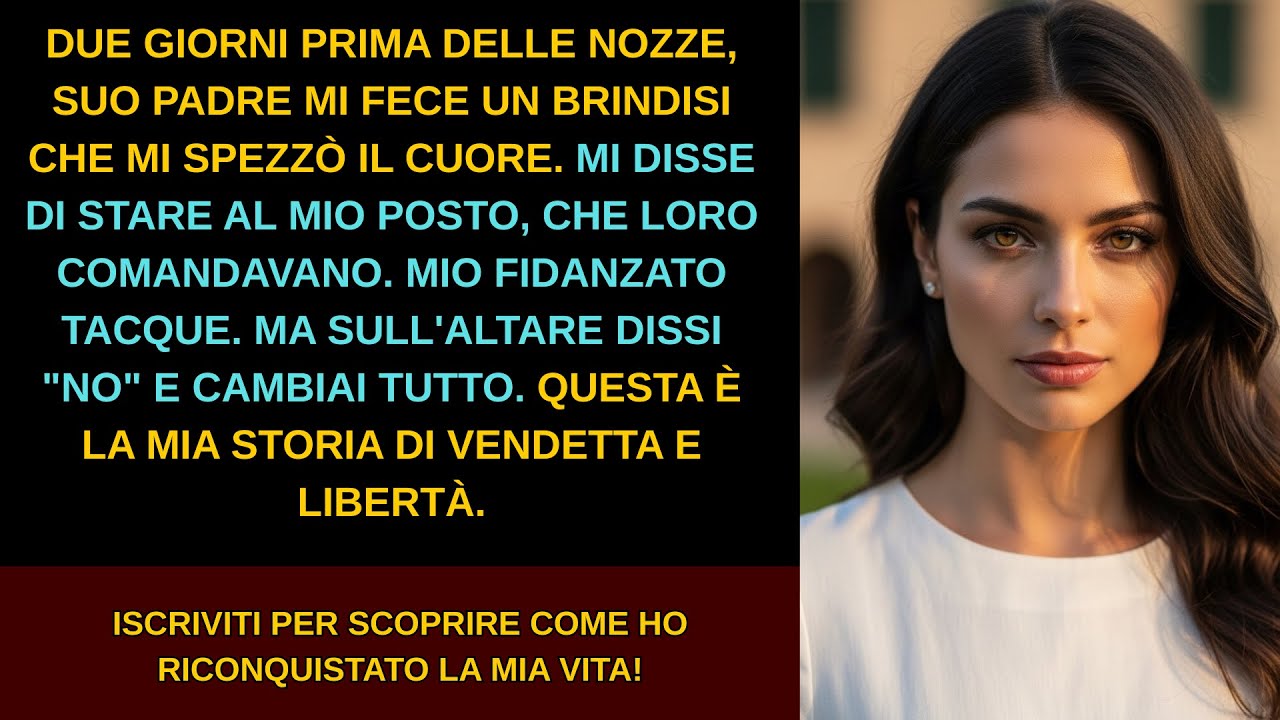DUE GIORNI PRIMA DELLE NOZZE, SUO PADRE MI FECE UN BRINDISI  MA LE SUE PAROLE MI SPEZZARONO IL CUORE