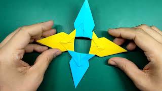 Comment faire un shuriken 4 pointes en origami facile