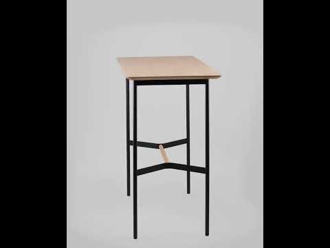Стол барный Knobb 120*60 светлое дерево, видео 1
