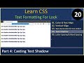 Text Look | Part 4 - Drop Shadow From Html Text Shadow | CSS Tutorial #20