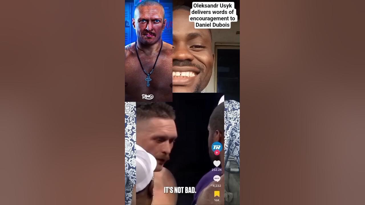 Oleksandr Usyk delivers words of encouragement to Daniel Dubois #usykdubois2 Oleksandr Usyk delivers words of encouragement to Daniel Dubois #usykdubois2