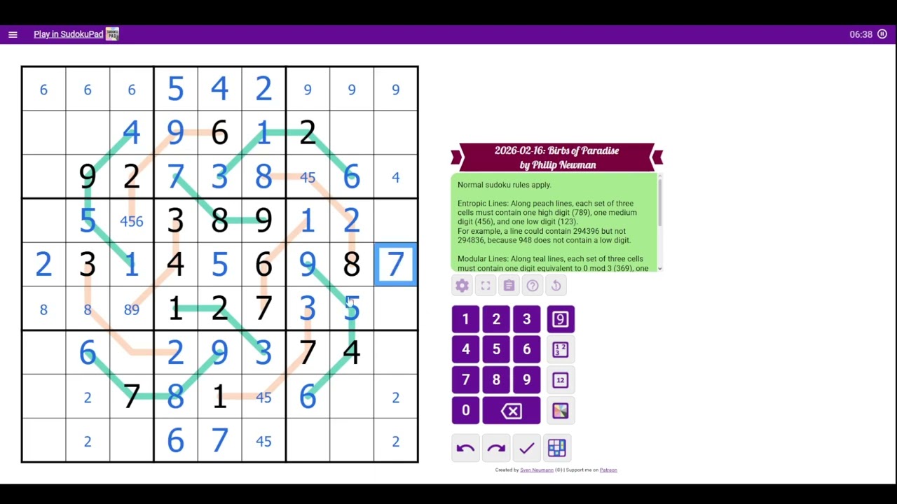 sudoku 16/02 - Birbs of Paradise