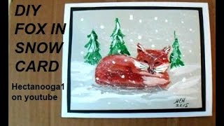 DIY, Paint a Fox in the Snow, Christmas Card, Cardmaking,