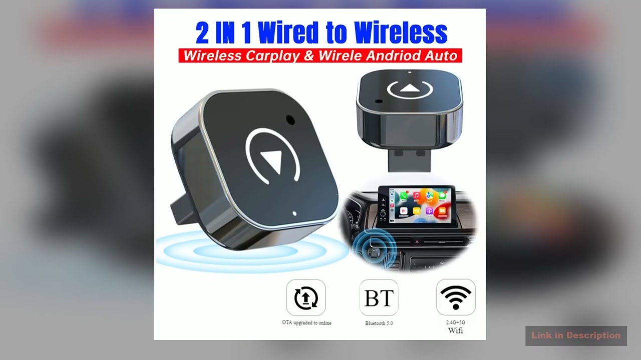 Wireless CarPlay 2in1 AI Smart Box Wireless Android Auto Adapter 2in1 Dongle Car Intelligent