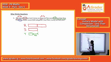2018 - P4 Maths - Week 3 - Pg 6 - Qns 5 (Unitary Model with Comparison - Less Than (Structured))