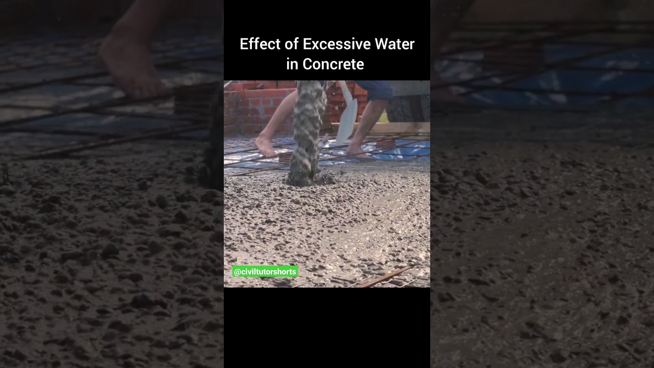 Effect of adding excessive water to concrete Civil Tutor Shorts 