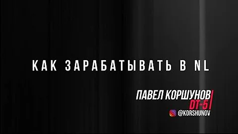 КАК ЗАРАБАТЫВАТЬ В NL , ДЕНЬГИ В СЕТЕВОМ - Павел Коршунов - NL