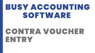 CONTRA VOUCHER ENTRY IN BUSY SOFTWARE