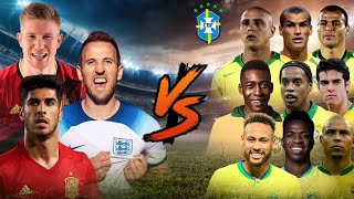 Kane-De bruyne-Asensio vs Brazil Legends 🔥🤯(Pele-Neymar-Kaka)#video