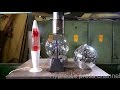 Crushing lava lamp and plasma lamp with hydraulic press