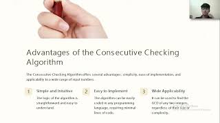 Consecutive checking algorithm for GCD by(Harshith)