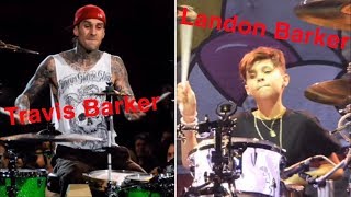 Landon Barker Playing Drums At Blink-182 Concert 10716