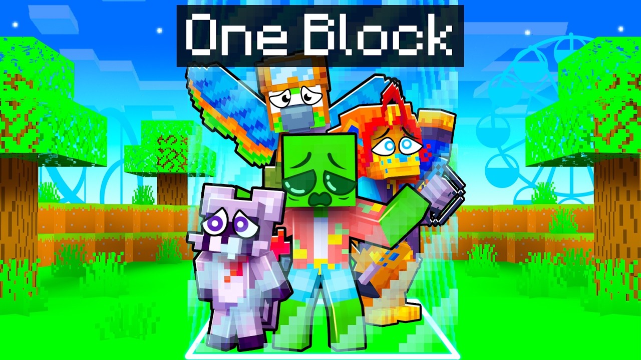 Locked On ONE BLOCK with INDIGO PARK in Minecraft!