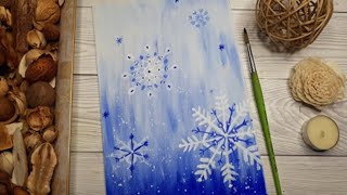 SNOWFLAKE PAINTING ❄ Winter Art #shorts