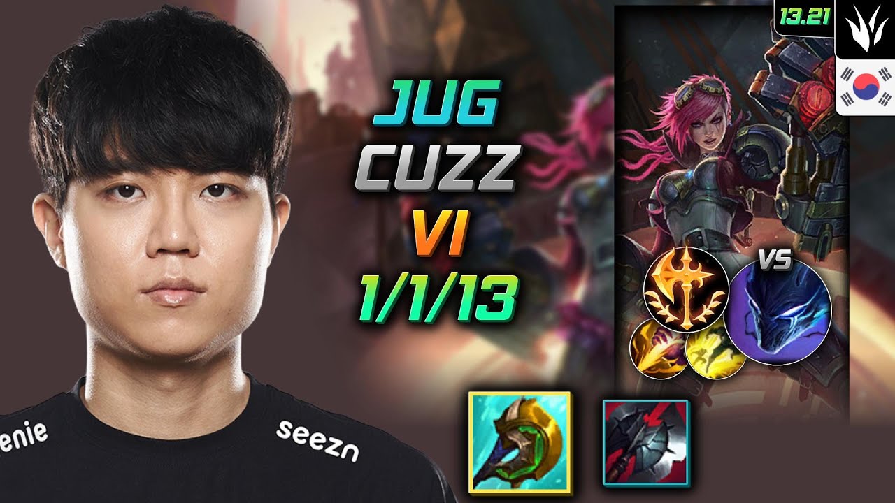 Vi Jungle Build Cuzz Divine Sunderer Conqueror - LOL KR Challenger Patch 13.21