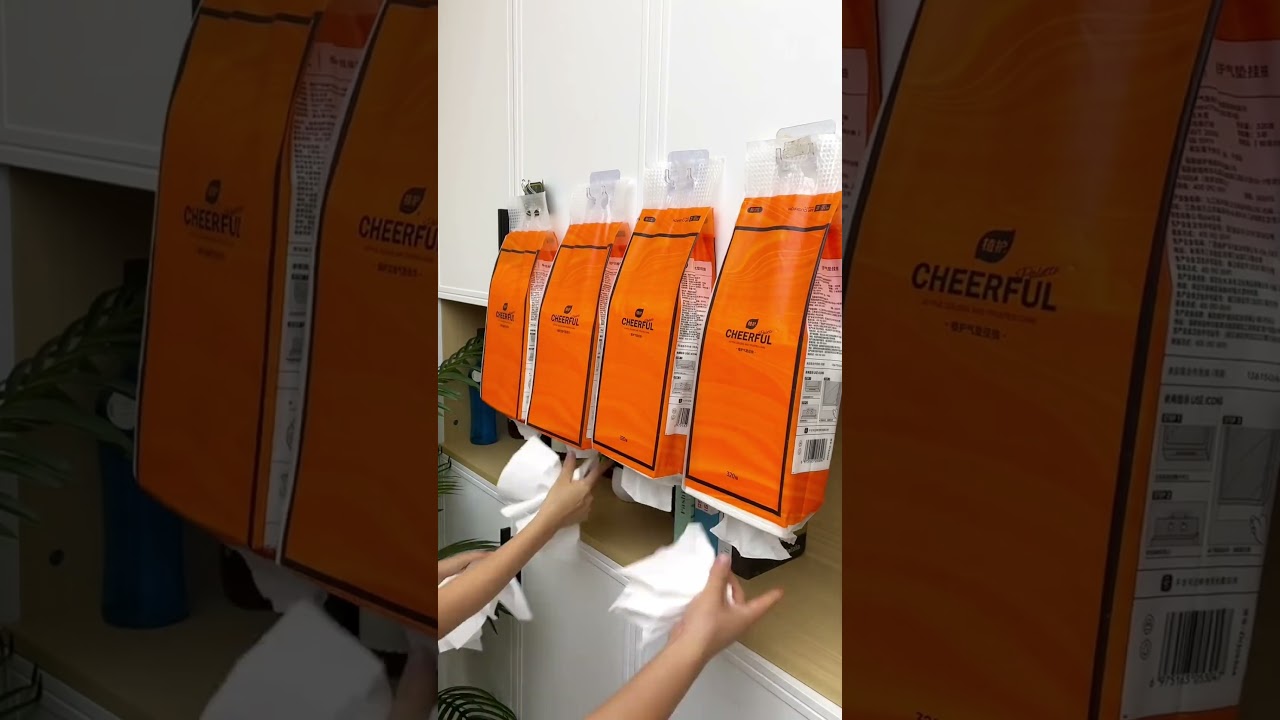 A large bag of plant protection paper, hanging on the wall