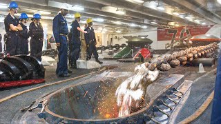 US Navy Drops Massive Aircraft Carrier Anchor Chain Profile