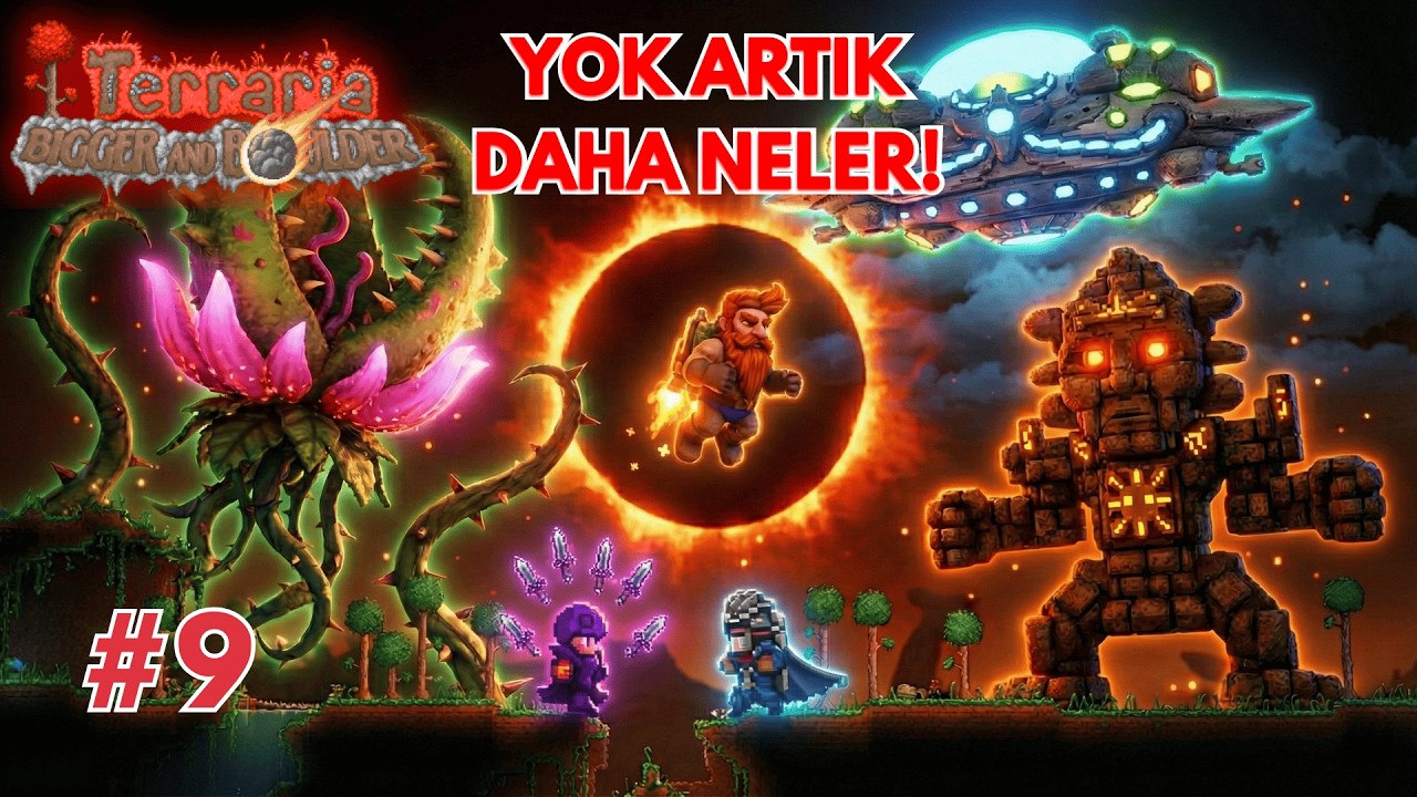 1 SAATLİK BÜYÜK KAOS! 😭🗣️🔥 (Plantera, Golem ve Uzaylılar!) | Terraria 1.4.5 Türkçe Multiplayer #9