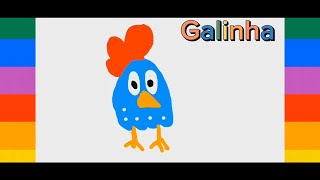 MIX - DESENHOS DE ANIMAIS - GALINHA PINTADINHA- PASSO A PASSO