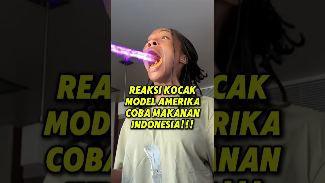REAKSI KOCAK MODEL AMERIKA COBA MAKANAN INDONESIA‼️😅