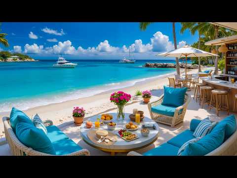 Positive Summer Morning Jazz Ambience 🧉 Smooth Seaside Jazz Music  Seaside Villa To Start New Month