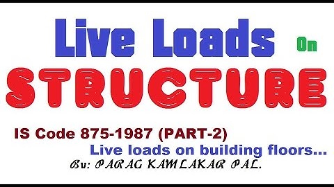 Different types of Live load on structure from IS 875-1987 (PART-2)