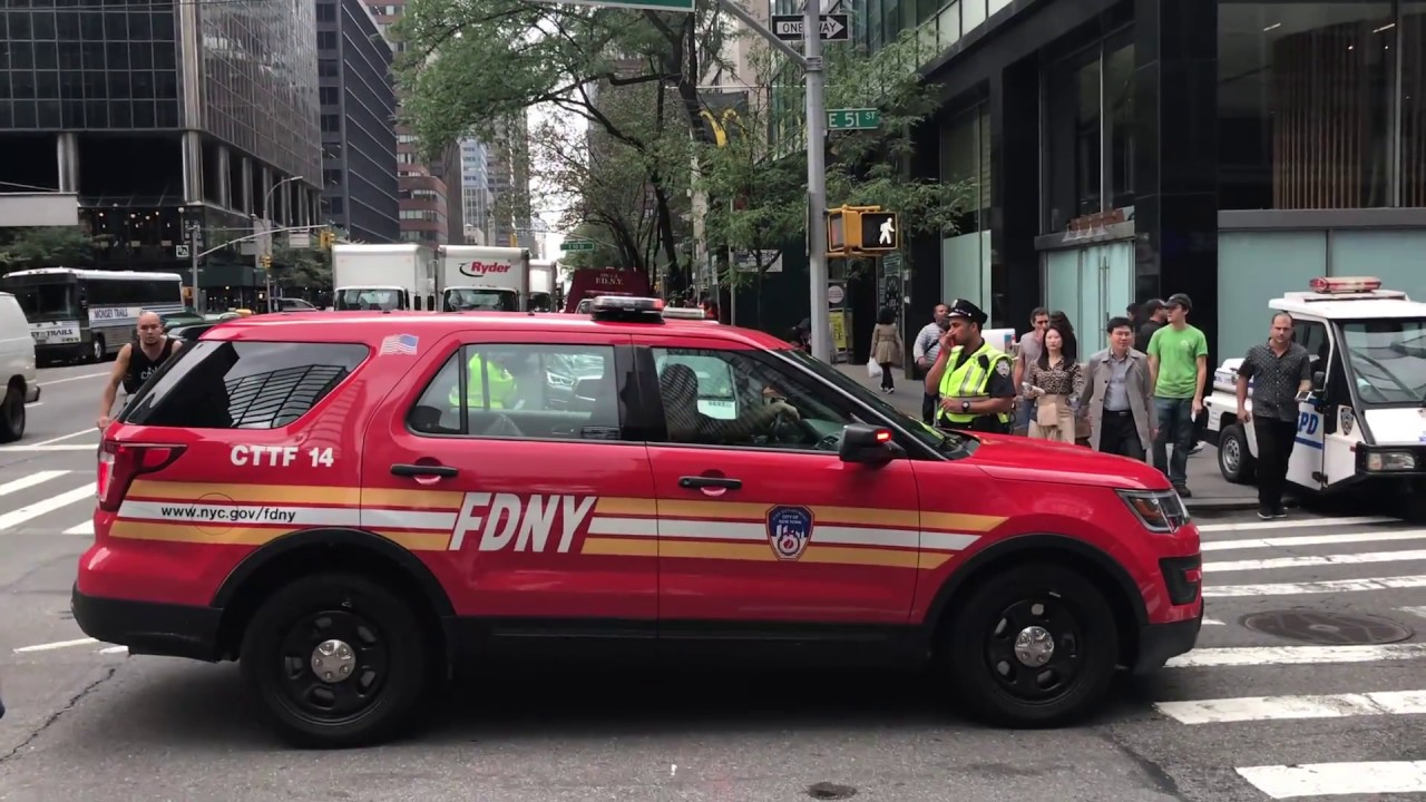 Rare FDNY Counter Terrorism Task Force Stuck In Traffic Near President Trump Presidential Motorcade