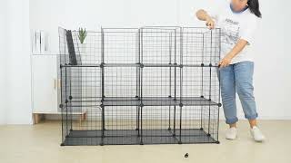 Pet Scene Cat Cage DIY Enclosure Pet Crate Rabbit Hutch Detachable Metal Wire