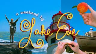 cozy weekend by the lake 🌊 knitting, reading, and relaxing at lake erie
