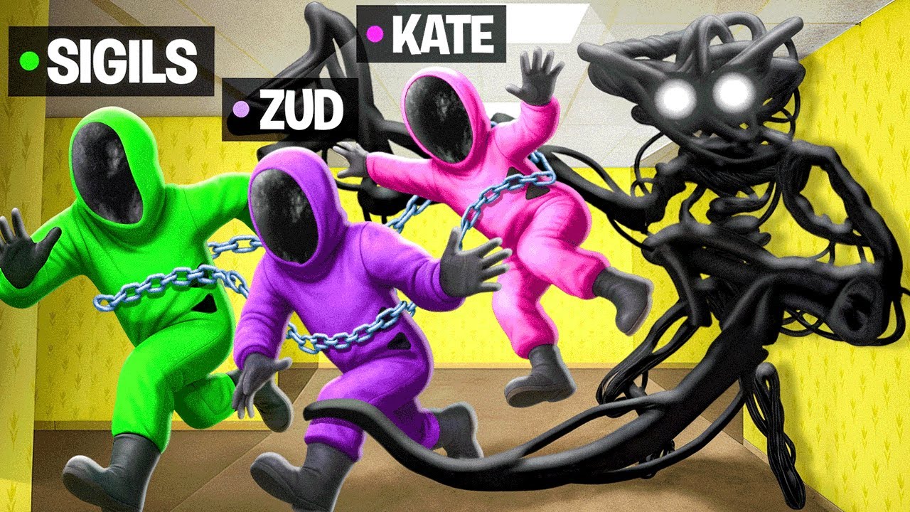 I'M CHAINED TOGETHER WITH IDIOTS in the Backrooms