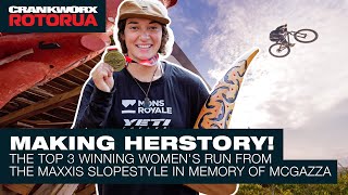 MAKING HERSTORY! The TOP 3 Winning Women's Run from the Maxxis Slopestyle in Memory of McGazza by Crankworx 15,097 views 2 months ago 6 minutes, 14 seconds